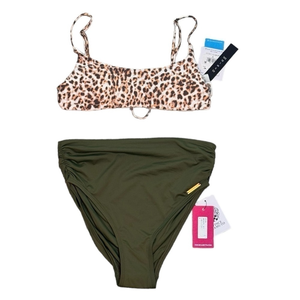 O'NEILL Leo Surfside Bralette Bikini Top, Vince Camuto High Waist Bottom NWT